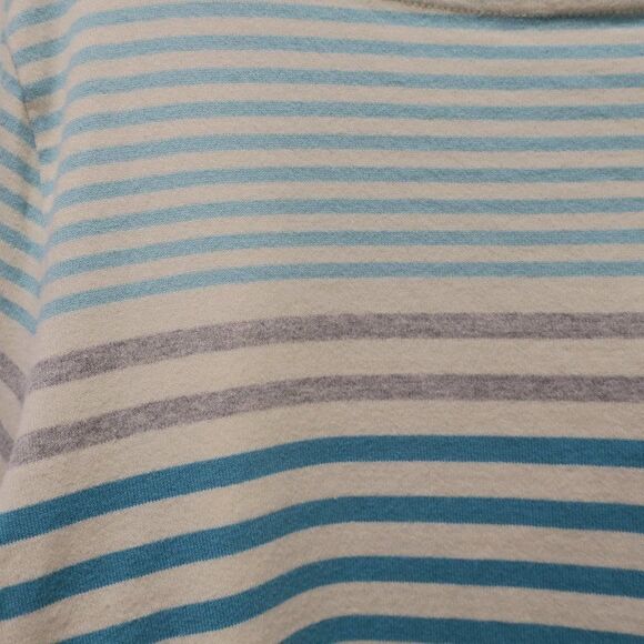 TALBOTS womens top 3x cotton long sleeve striped blue white spring stretch boat - Picture 4 of 9